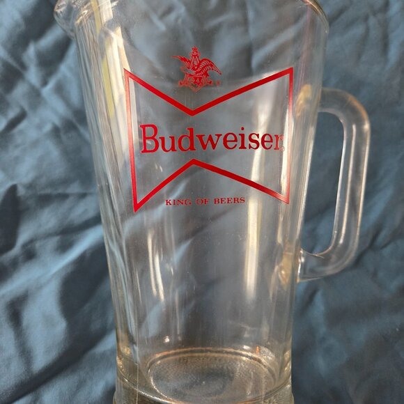 Vintage (70's) Budweiser "KING OF BEERS" Heavy Well Made Glass Beer Pitcher - Picture 7 of 7